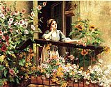 Daniel Ridgway Knight Famous Paintings - A Pensive Moment